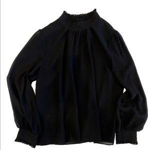 J. Crew Crinkle Chiffon Smocked Top